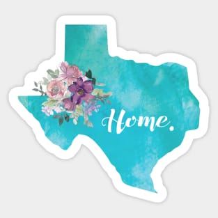 Texas State and Flowers Sticker